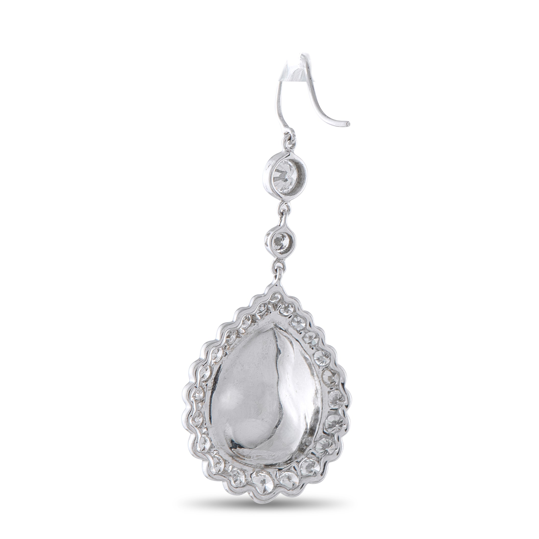18K White Gold 2.50ct Diamond and Rubellite Earrings