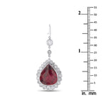 18K White Gold 2.50ct Diamond and Rubellite Earrings