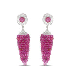 18K White Gold 1.50ct Diamond and Ruby Earrings