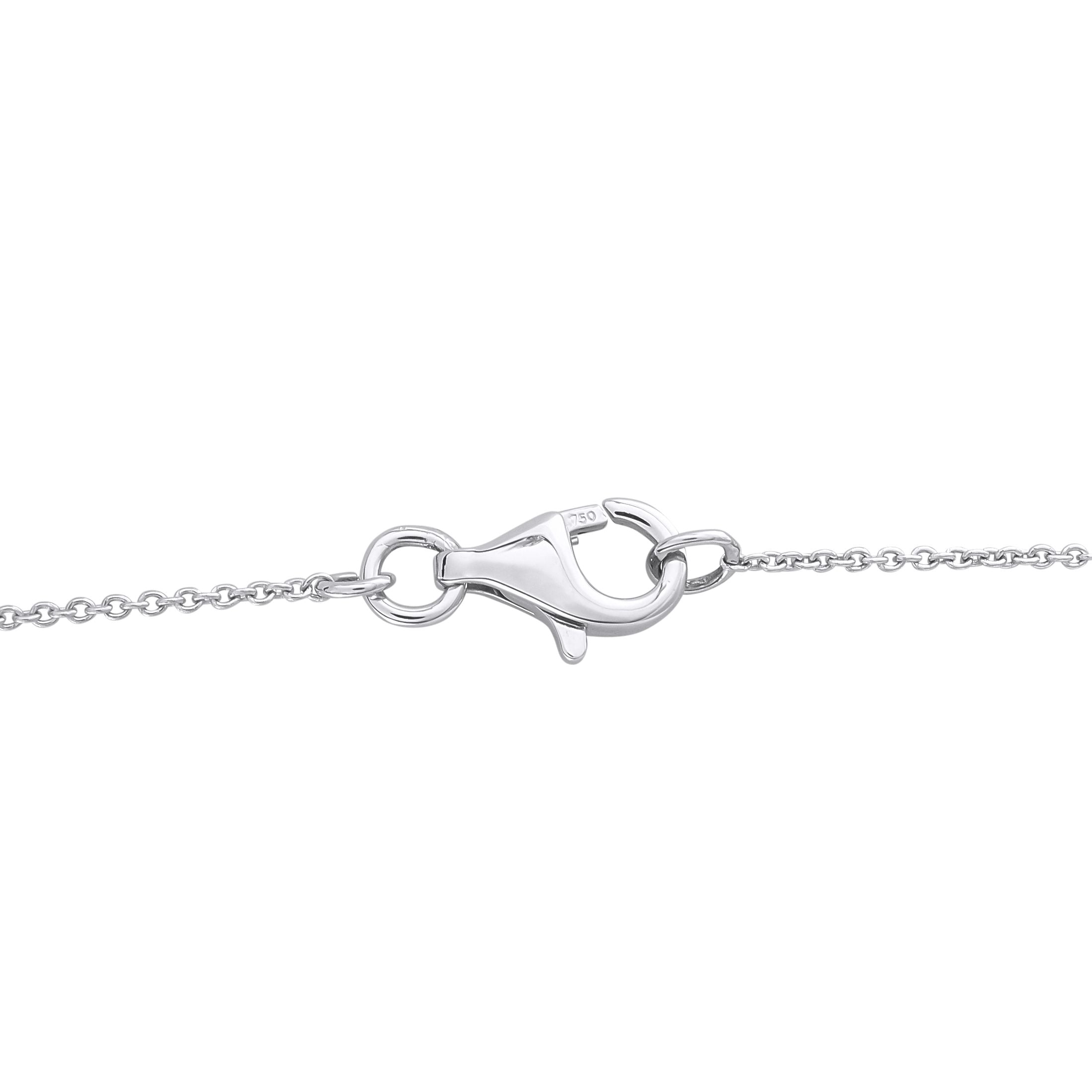 Exclusive 18K White Gold 0.75ct Diamond and Ruby Cross Necklace