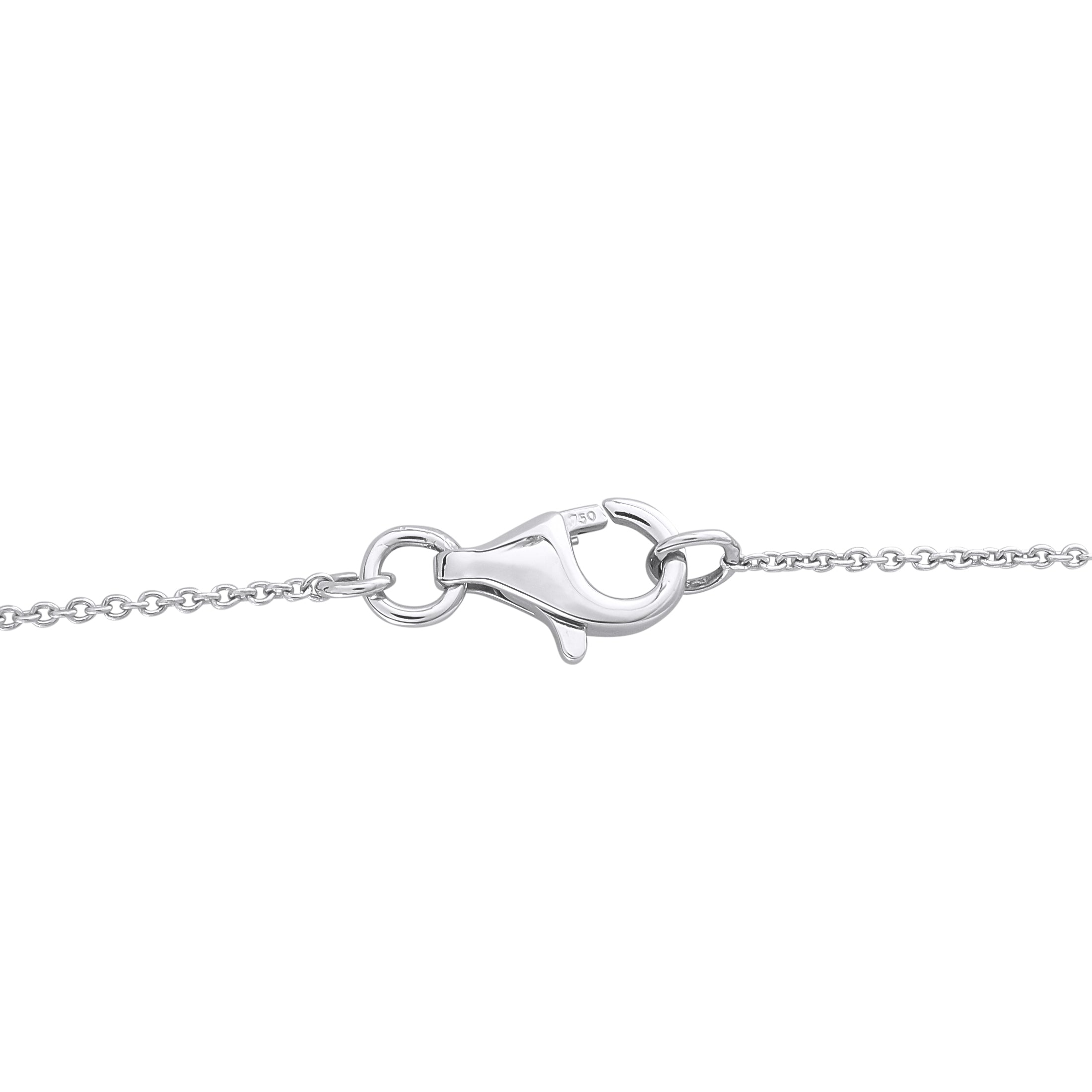 18K White Gold 0.75ct Diamond and Ruby Cross Necklace