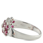 18K White Gold 0.56ct Diamond and Ruby Ring