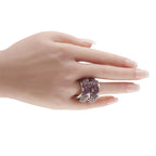 18K White Gold 1.70 ct Diamond and 3.84 ct Ruby Double Band