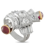 18K White Gold 2.50ct Diamond and Ruby Ring