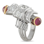18K White Gold 2.50ct Diamond and Ruby Ring