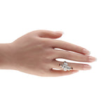 18K White Gold 2.50ct Diamond and Ruby Ring