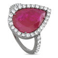 18K White Gold 0.57ct Diamond and Ruby Ring