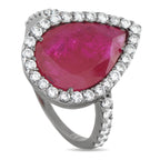 18K White Gold 0.57ct Diamond and Ruby Ring