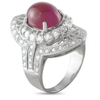 18K White Gold 1.10ct Diamond and Ruby Cocktail Ring