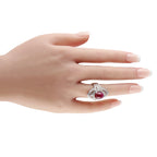 18K White Gold 1.10ct Diamond and Ruby Cocktail Ring