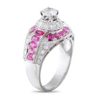 18K White Gold 1.47ct Diamond and Ruby Ring