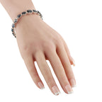 Exclusive White Gold 0.32ct Diamond and Sapphire Bracelet