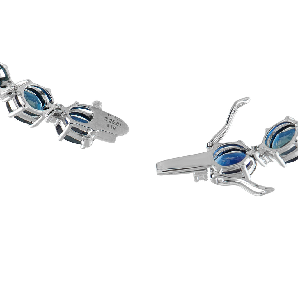 Exclusive White Gold 0.32ct Diamond and Sapphire Bracelet