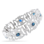 18K White Gold 4.50ct Diamond and Sapphire Bracelet