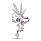 Exclusive 18K White Gold 1.63ct Diamond and Sapphire Fairy Brooch — This luxury brooch will instantly capture your imaginatio