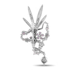 Exclusive 18K White Gold 1.63ct Diamond and Sapphire Fairy Brooch