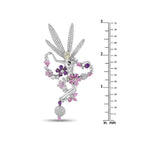 Exclusive 18K White Gold 1.63ct Diamond and Sapphire Fairy Brooch