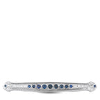 18K White Gold 0.60ct Diamond and Sapphire Art Deco Bar Brooch