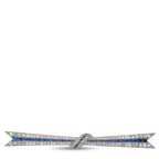 18K White Gold 2.10ct Diamond and Sapphire Art Deco Bow Brooch
