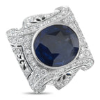 18K White Gold 1.50ct Diamond and Sapphire Ring