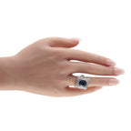 18K White Gold 1.50ct Diamond and Sapphire Ring