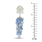 18K White Gold 5.0ct Diamond and Sapphire Dangle Earrings
