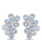 18K White Gold 3.0ct Diamond and Sapphire Clip-On Earrings