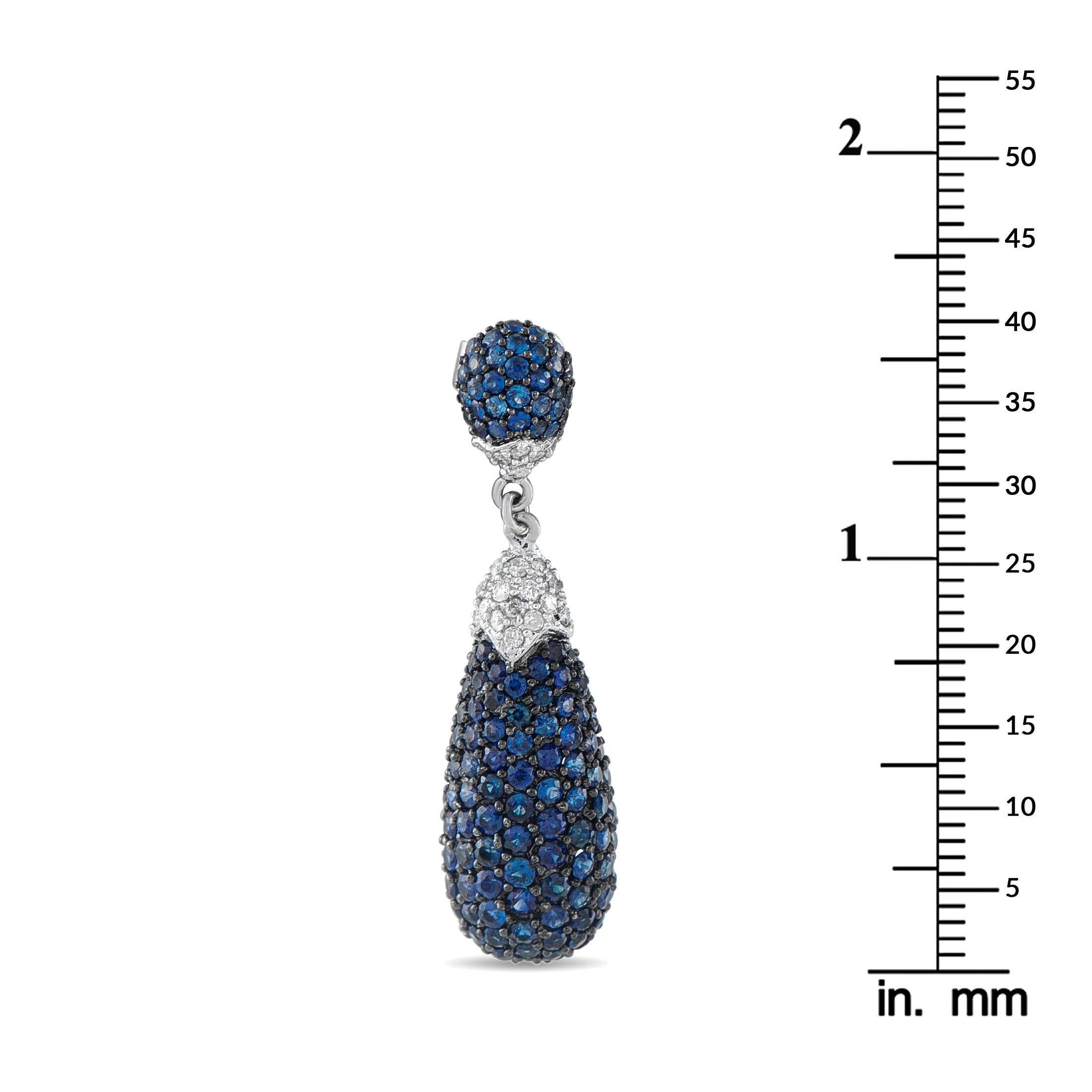 18K White Gold 0.40ct Diamond and Sapphire Drop Earrings
