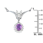 Exclusive 18K White Gold 0.64ct Diamond and Sapphire Necklace