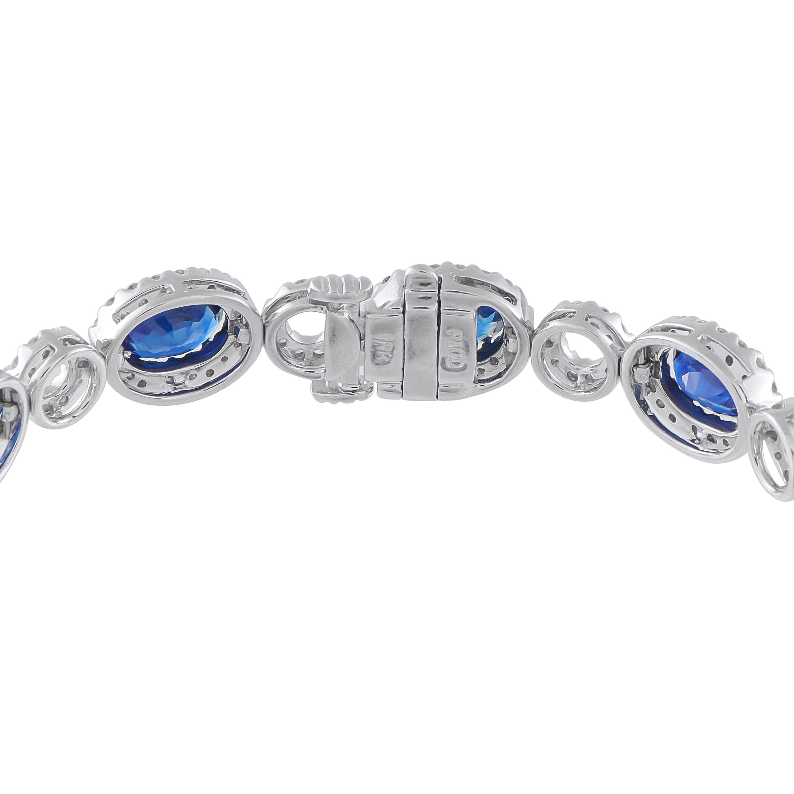 Exclusive 18K White Gold 2.50ct Diamond and Sapphire Bracelet