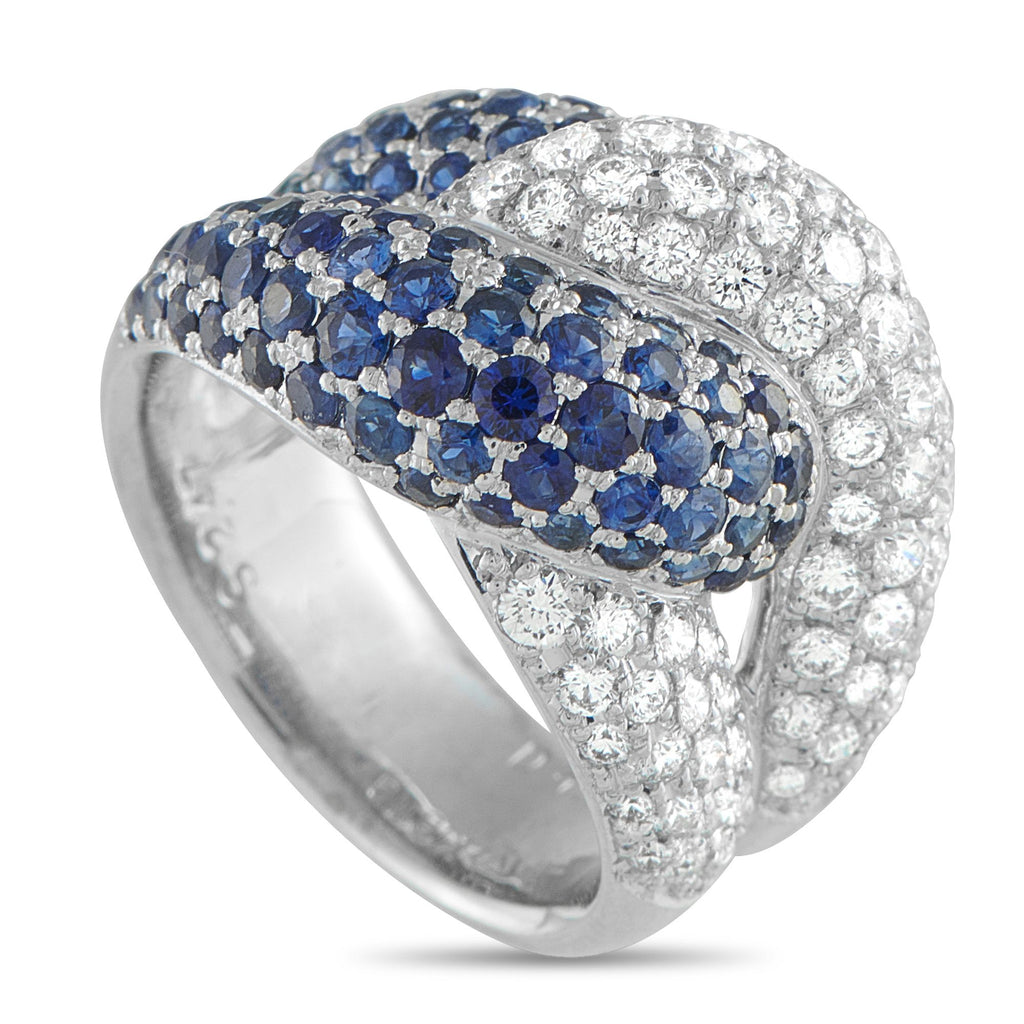Exclusive 18K White Gold 1.72ct Diamond and Sapphire Ring MF21-1010245 – This Exclusive  ring features diamonds and sapphires