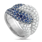 Exclusive 18K White Gold 1.72ct Diamond and Sapphire Ring MF21-1010245 – This Exclusive  ring features diamonds and sapphires