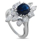 18K White Gold 1.15ct Diamond and Sapphire Ring