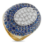 18K White Gold 2.25ct Diamond and Sapphire Ring