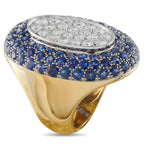 18K White Gold 2.25ct Diamond and Sapphire Ring