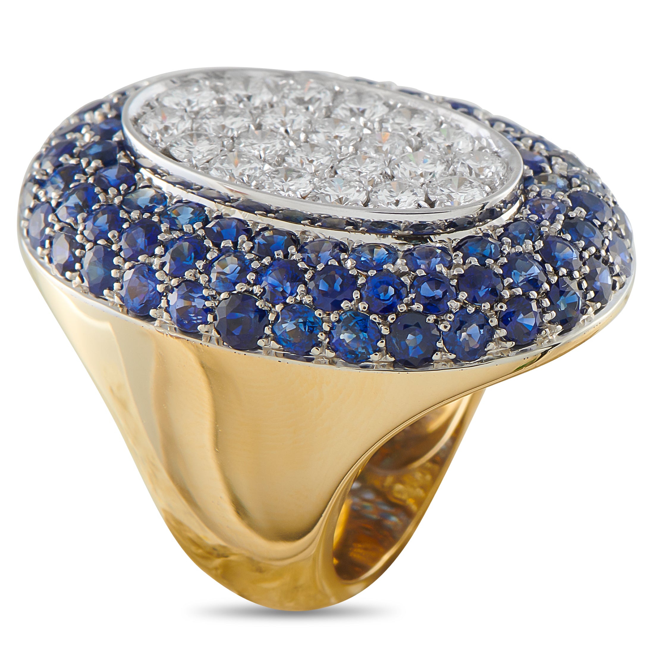 18K White Gold 2.25ct Diamond and Sapphire Ring