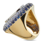 18K White Gold 2.25ct Diamond and Sapphire Ring