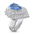 18K White Gold 2.90ct Diamond and Sapphire Ring