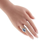 18K White Gold 2.90ct Diamond and Sapphire Ring