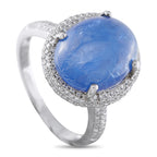 18K White Gold 1.0ct Diamond and Sapphire Ring