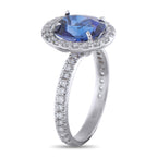 18K White Gold 0.23ct Diamond and Sapphire Ring
