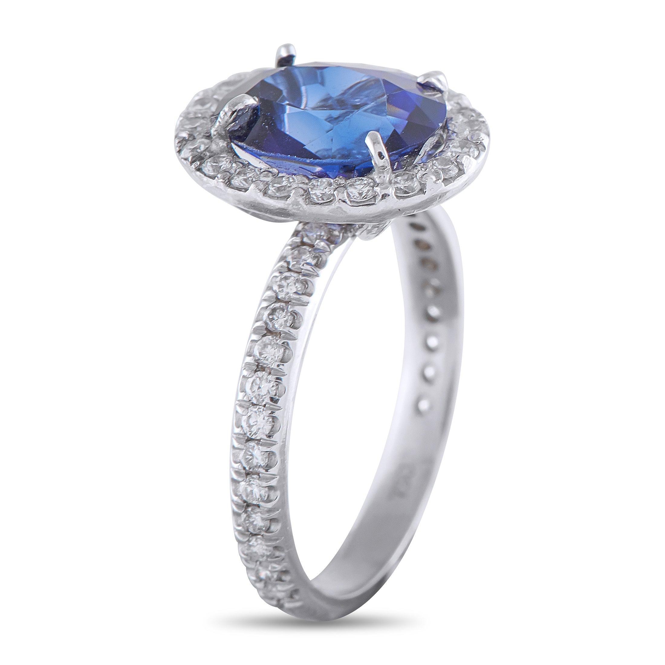 18K White Gold 0.23ct Diamond and Sapphire Ring