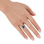 18K White Gold 0.23ct Diamond and Sapphire Ring