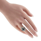 18K White Gold 1.92ct Diamond and Sapphire Ring