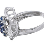 18K White Gold 0.48ct Diamond and Sapphire Ring