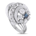 18K White Gold 1.50ct Diamond and Sapphire Ring