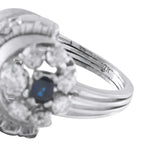 18K White Gold 1.50ct Diamond and Sapphire Ring
