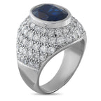 18K White Gold 3.0ct Diamond and Sapphire Ring