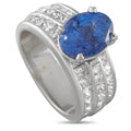 18K White Gold 1.50ct Diamond and Sapphire Ring