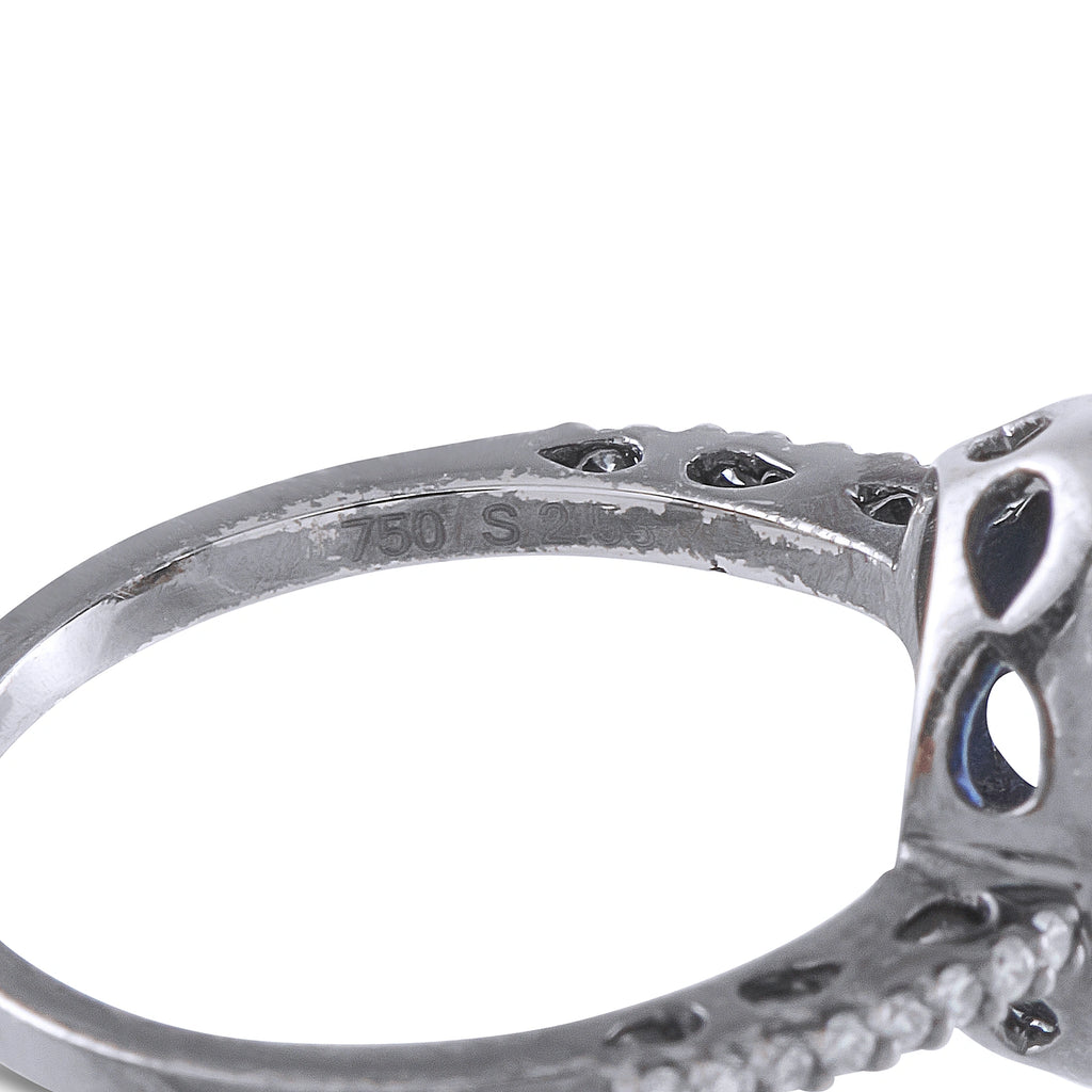 18K White Gold 0.28ct Diamond and Sapphire Ring